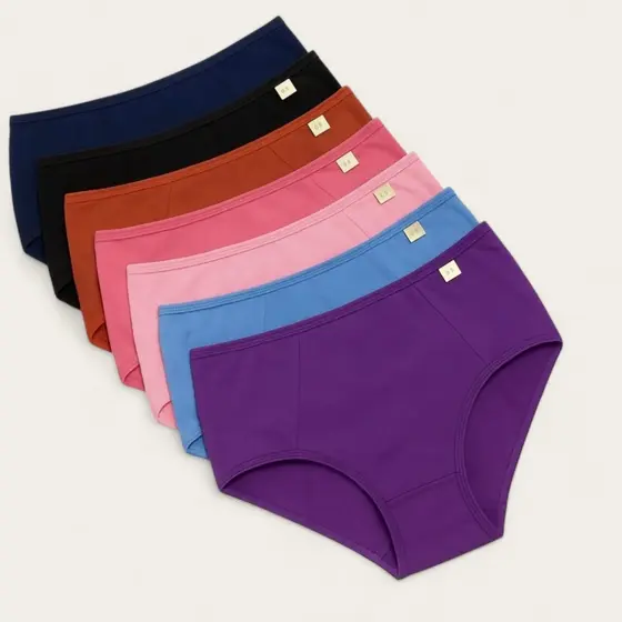 Kit Calcinhas Cintura Alta Microfibra Calçola Senhora Feminina Cós Alto Básica Tangão Hot Pants -Confortável