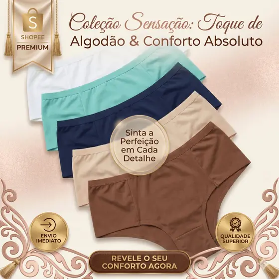 Kit Calcinhas Redutora Cintura Alta Modeladora Microfibra Calçola Premium- Conforto e Zero Marcação na Roupa
