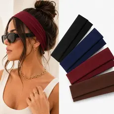 Kit 3 Headband Faixa de Cabelo Feminina Esportiva Elástica Confortável