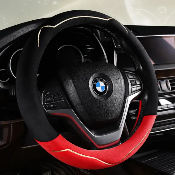 Capa de volante de pelúcia para o inverno, capa de volante de carro nova de pelúcia curta de luxo de alta qualidade para