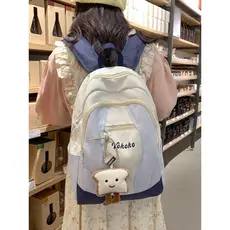 Mochila escolar estudante universitário simples mochila de grande capacidade All-Match estudante do ensino médio viagem