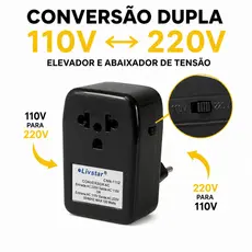 Transformador 110V 220V 100W Bivolt Elevador Abaixador Conversor de Tensão Compacto