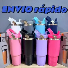 Copo Térmico Inox 900ml Tampa na Cor do Copo ,com Canudo ,Térmica Inoxidável natal portátil