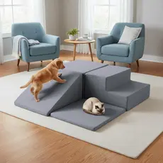 Kit acessórios 4 Módulos Rampa e Escada Pet Boucle Cinza