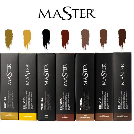 Tintura Master 20ml Para Cílios Sobrancelhas Pelos Barba Pigmento Coloração Oxidante Em Creme 50ml