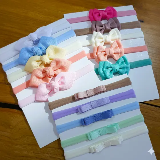 Kit 5 Faixas de Cabelo para Bebê Macias e Delicadas Conforto Diário