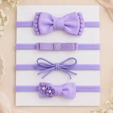 Kit faixa tiara bebê lilás RN até 2 anos festa batizado enxoval maternidade
