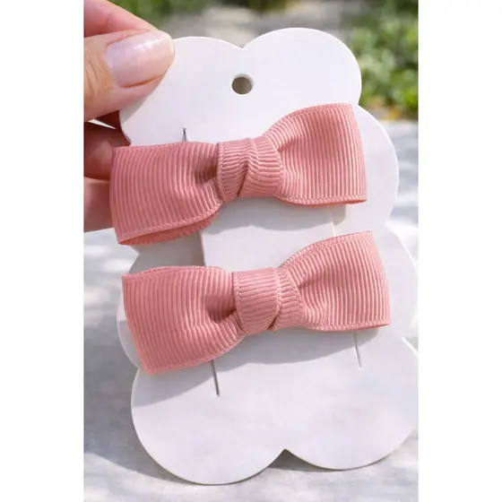 Kit 3 Pares de Laços de Cabelo Infantil Cores Branco Rose e Vermelho