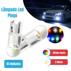 KIT 2-10 Lâmpada Led Pingo T10 9mm 23mm 0,36w COB 0,03A-DC12V Moto Carro Diversas Cores 2/4/6/10UN SOUT2