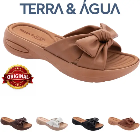 Tamanco Feminino Terra e Água Confort Casual Laço Anatômico Original Antiderrapante 469000