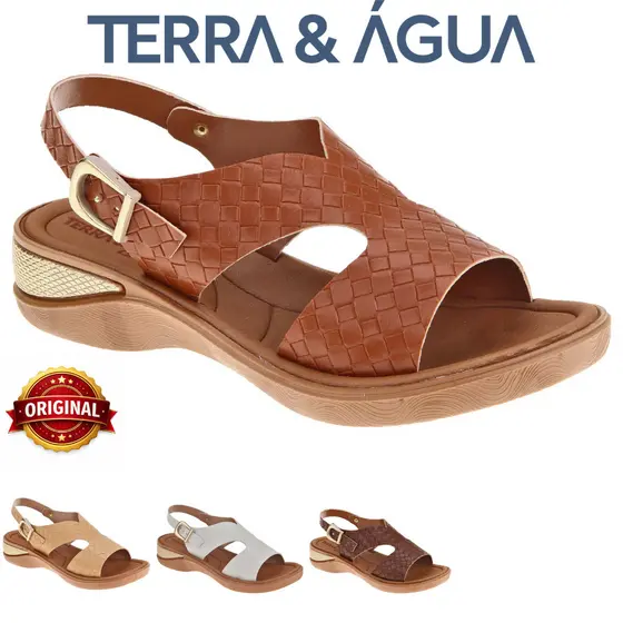 Sandália Terra & Água Estilo Conforto Trançada Tamanco Anatômica Antiderrapante Vegana 481026