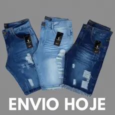Kit com 3 Bermudas Jeans Rasgada Desfiada Masculino Premium  Envio Imediato Especial Ano novo/natal