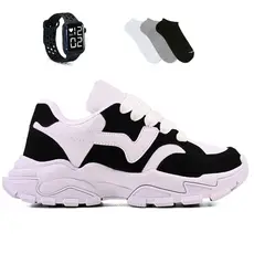 Tenis Feminino Casual + Smart Watch + 1 par de Meia Esportivo Academia Corrida Lançamento Novo