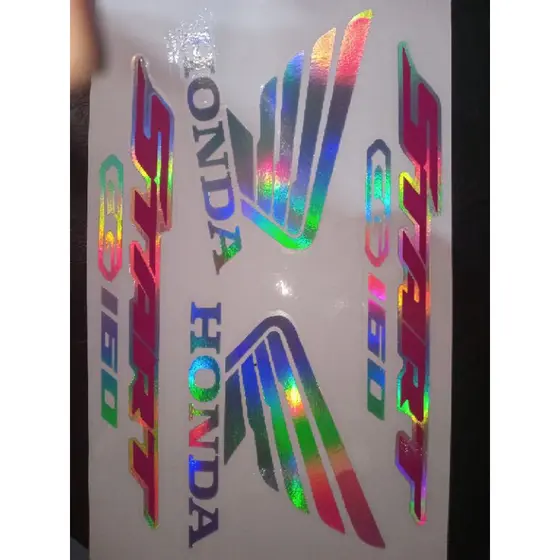 Faixa de tanque adesivos de moto holográfico Start 160 Rosa