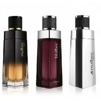 kit 03 Perfume Masculino Malbec 100ml - Amadeirado e Marcante com Fixação Prolongada
