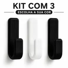 Kit 3 Ganchos de Parede Adesivo Sem Furar Suporte Forte Resistente Fita 3M Cozinha Banheiro Toalha 3,5kg