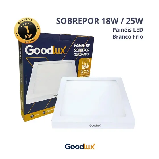 Painel Plafon Led 18w 25w Sobrepor Quadrado Luminaria para Quarto Cozinha Escritório Goodlux