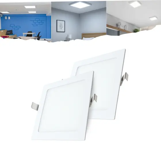 Kit 2 Plafon Painel Led 25w 18w Embutir Quadrado Luminaria para Quarto Cozinha Escritório Goodlux