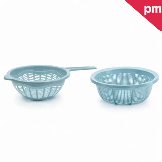 Kit Escorredor De Macarrão Massas+ Lavador Arroz Peneira Pote de Plástico
