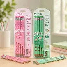 Kit 10 Lápis HB Ergonômico Infantil com Apontador Escrita Macia e Segura