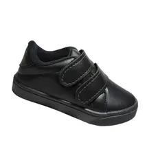 Tênis Infantil Menino Casual Preto Uso Diário Com Velcro Fácil de Calçar Batizado Escolar