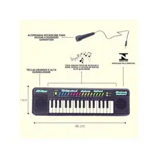 Brinquedo Infantil Teclado Musical Piano com Karaokê e Microfone para Crianças