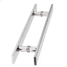 Puxador Barra Chata Inox Polido Porta Madeira Pivotante Vidro Barra 40x10 Retangular