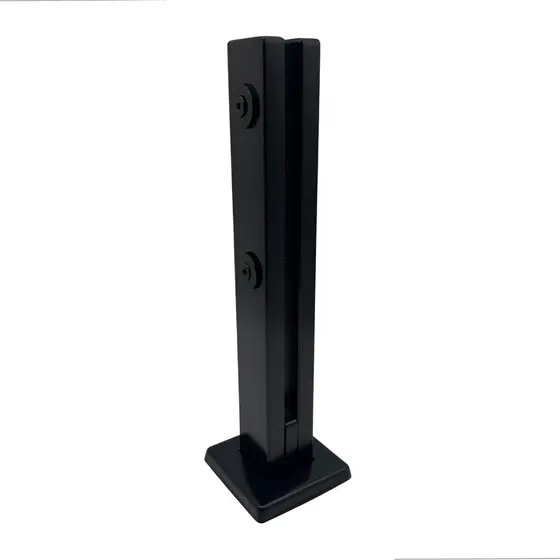 Torre Coluna Inox 304 30cm 2 Furos Preto Guarda Corpo Vidro