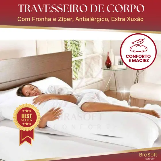 Travesseiro de Corpo Ortopédico Magnético Antialérgico Pillow