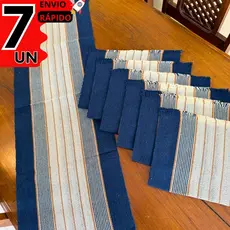 Jogo Americano 7 Peças Premium Azul Mesa Posta Decoração – Uso em Casa, Restaurante e Mesa de Jantar