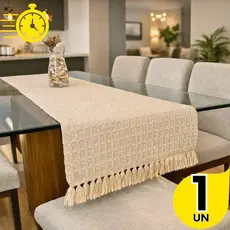 Caminho de Mesa Boho Chic Algodão 100% Artesanal Para Sala Festa Exposição MesaPosta Lugar Americano