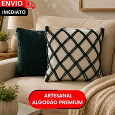 Almofada em linho Premium feitas a mão Decorativas  – Sofá, Sala  Quarto – Conforto e Estilo Moderno
