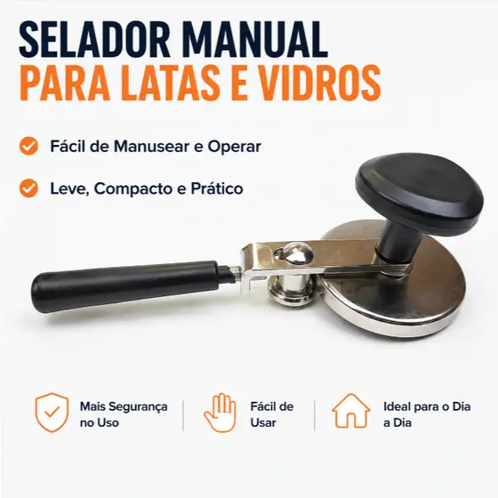 Máquina de selagem manual para latas e vidraria |     Selante universal, adequado para alimentos enlatados, molhos e pro