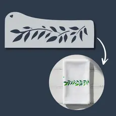 Stencil Ramo de Folhas Molde Pintura para Pano de Prato, Tecido, Decoração de Folhinhas, Mdf Madeira