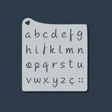Molde Stencil Alfabeto Abecedário Letras Minúsculas para Pintura, Artesanato, Tecido, Mdf, Parede