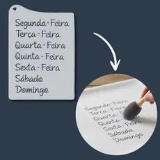 Stencil Semana Molde para Pintura Dias da Semaninha para Artesanato, Tecido, Pano Prato, Decoração