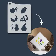 Stencil Molde Frutas Tropicais para Pintura Pano de Prato Cozinha Tecido Artesanato Decoração Mdf
