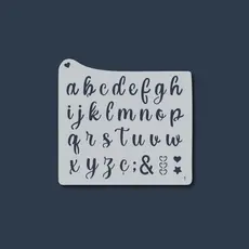Stencil Molde Mini Alfabeto Letras Minúsculas Abecedário para Pintura Artesanato Infantil Pano Mdf