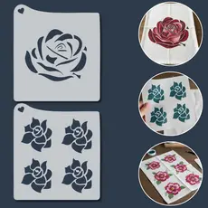 Kit Stencil Molde para Pintura Flores Floral Jardim Decoração Tecido Mdf Parede Camisas Mochilas