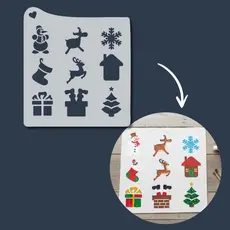 Stencil Natal Para Pintura Boneco de Neve, Árvore de Natal, Flocos de Neve para Tecido, Artesanato