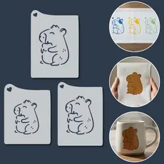 Kit Stencil Moldes Animais Capivaras para Pintura Tecido Artesanato Decoração Bolos Caixas Sacolas