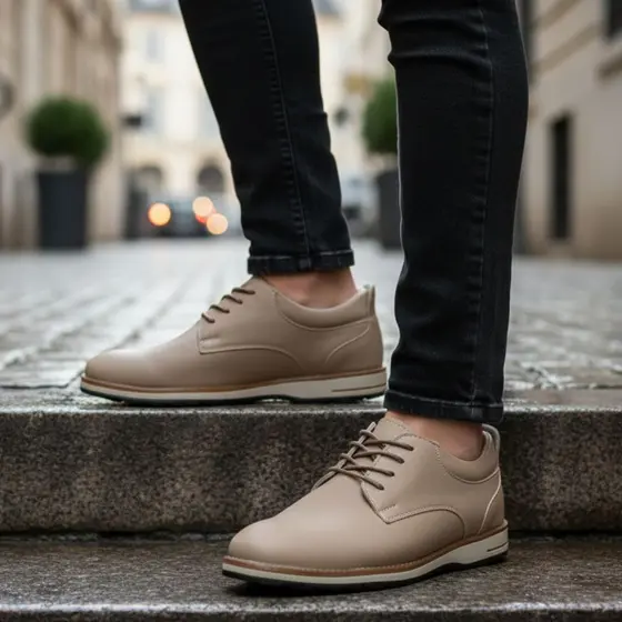 Sapatenis Masculino Sola Borracha Couro Sintético Oxford Elegante Durável Derby Confortavel Casual Presente Dia Dos Pais