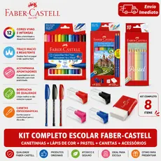 Kit Escolar Premium Faber Castell Completo Volta Às Aulas Estojo Material Escolar Original