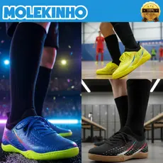 Chuteira Molekinho Meninos Society Futsal Resistente Indoor Antiderrapante Futebol Juvenil Original