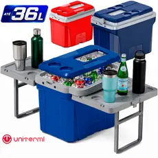 Caixa Termica Cooler Unitermi Até 36L Jurerê 2 Mesas Multifuncional Portatil Armazenar Bebidas