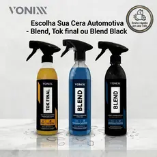 Cera Automotiva Vonixx 500ml + 1 Pano Microfibra e 2 Aplicadores | Escolha Blend, Blend Black ou Tok Final