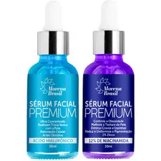 Kit Sérum Facial Premium - Niacinamida + Ácido Hialurônico | Reduz Cravos, Espinhas e Manchas