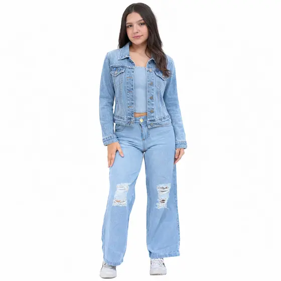 Calça jeans  sarja preto wid leg juvenil verão roupa infantil menina