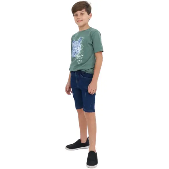 Short bermuda Jeans infantil masculino juvenil 10 ao 16 premium