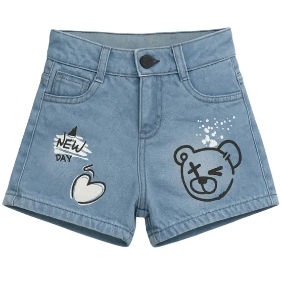 Short Jeans Estampado Infantil Menina e Juvenil Moda Verão